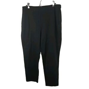 L.L.Bean Women's Black Flat Front Cropped/Ankle Side Zip Button Pants. Size 14